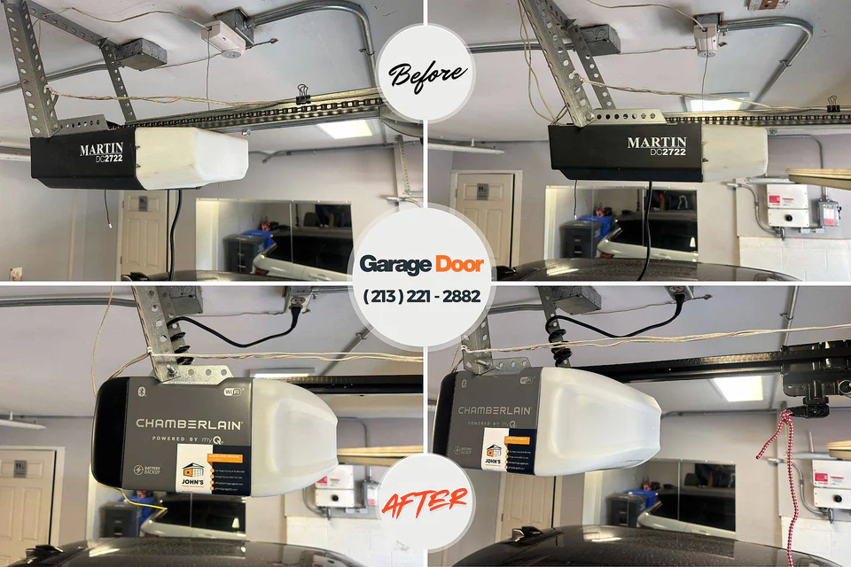 Before and after: garage door repair Pelican Marsh, FL